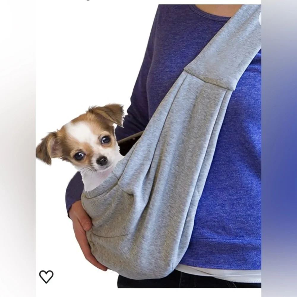 Dog and Cat Sling Carrier. Hands Free and  Reversible for medium pets.
